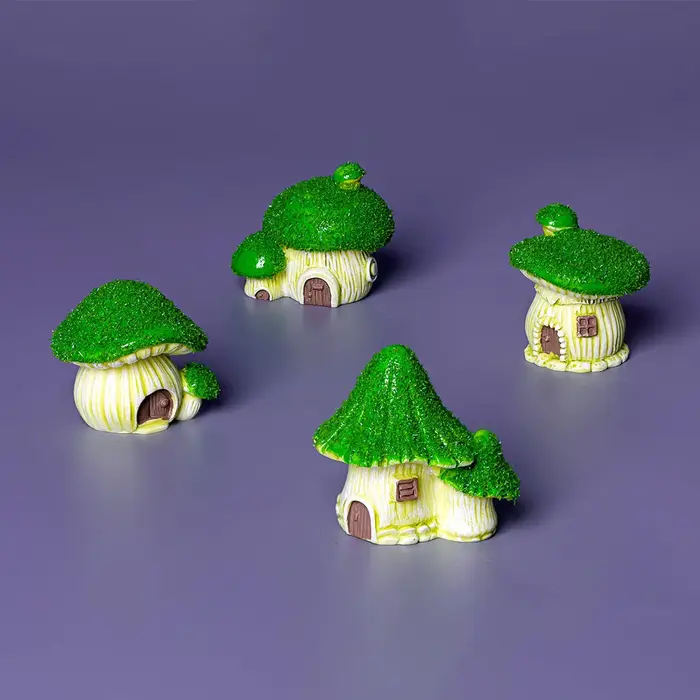 Figurines en résine de micro-paysage, 4 pièces, mousse et champignons, pour bricolage, décoration de jardin, petit objet décoratif de bureau, accessoire de bijouterie 3D