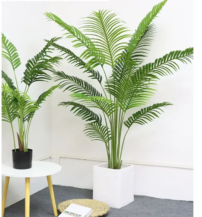 Décor de salon feuilles Hawaii Kwai arbre palmier fleurs en plastique plantes artificielles