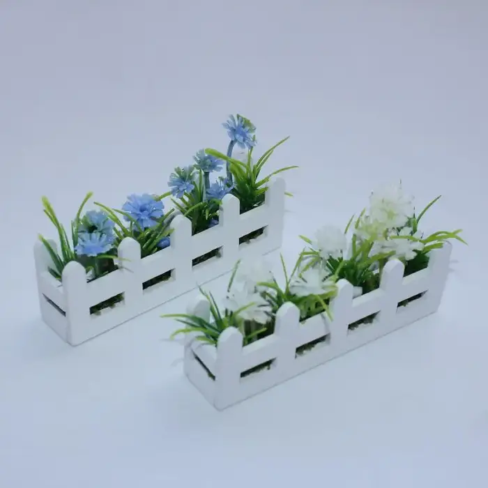 Mini modèle de fleur en pot pour maison de poupée