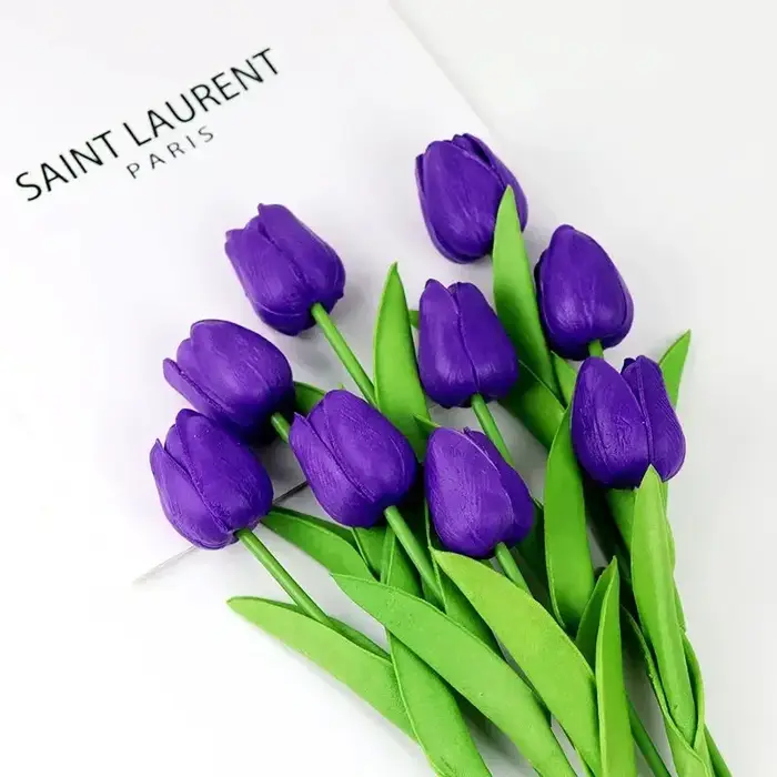 Bouquet de fleurs artificielles tulipes au toucher réel