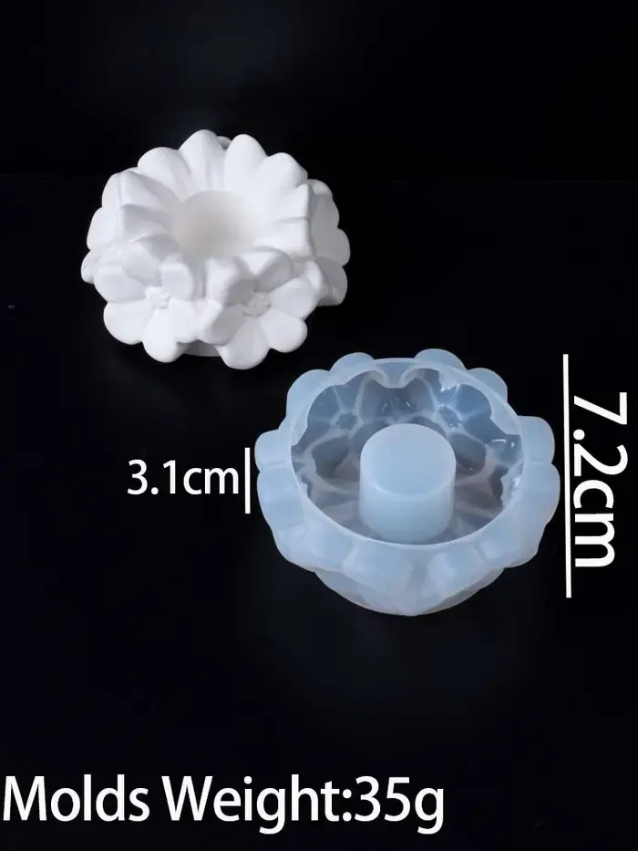 Moule en silicone pour bougeoir en forme de fleurs de cerisier et de roses, pour la fabrication arti