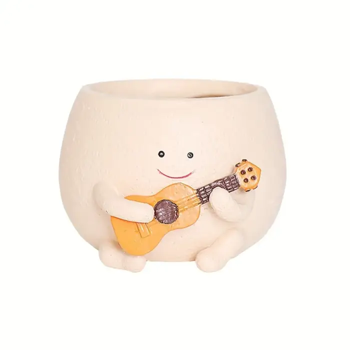Pot de fleurs succulentes pour guitare