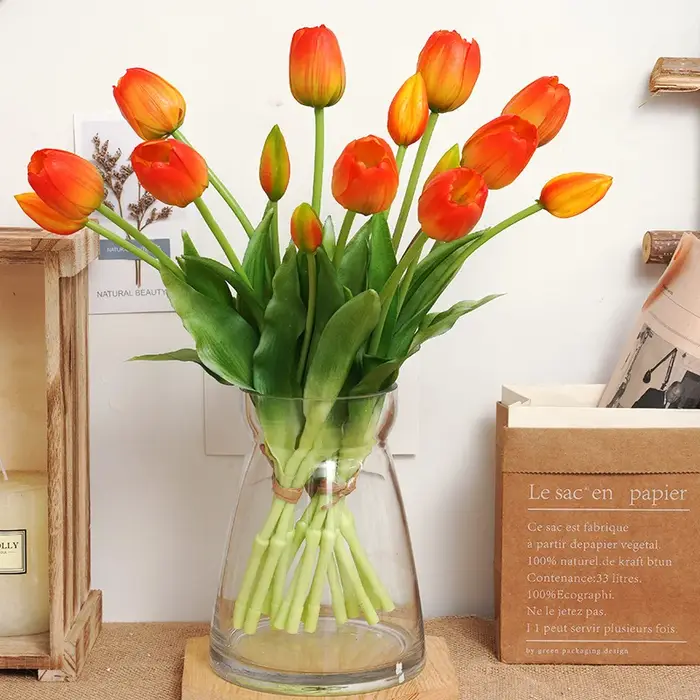 Bouquet de tulipes à cinq têtes en Silicone