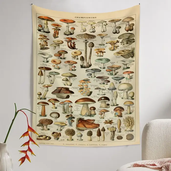 Concerflower Botanical Lent Rooms Tapisserie, Boho Art Icidal Strated Wall Decor, Farmhose Vintage