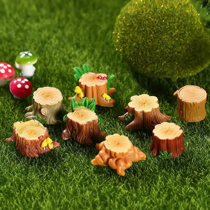 Mini Figurine Miniature de Souche d'Arbre Mignonne