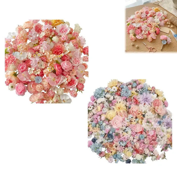 Kit de matériaux pour fleurs artificielles 3-10 cm pour la décoration artisanale DIY