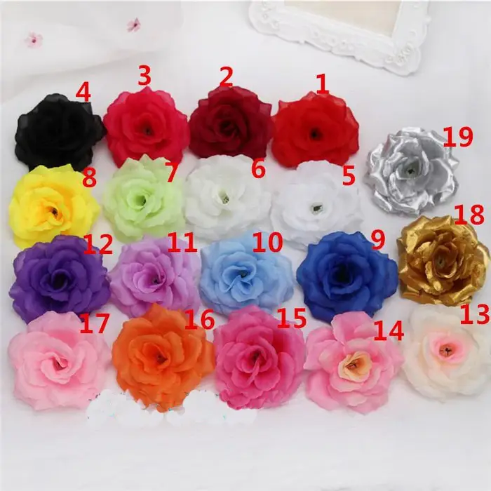 10 pièces 8 cm bordeaux artificielle Rose tête de fleur pour la décoration de mariage cadeau de saint valentin bricolage