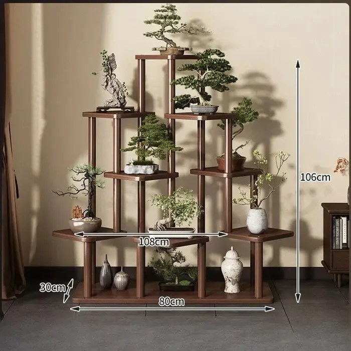 Supports à plantes à plusieurs niveaux en bois