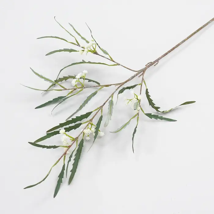 H1998 Branche de fleur artificielle verte de 75 cm pour arrangement floral de mariage