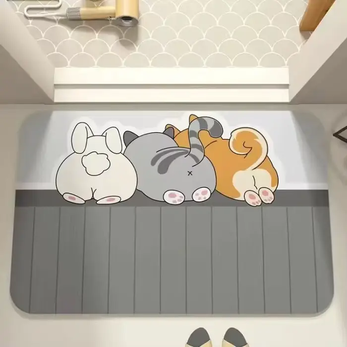 Tapis de sol en boue de diatomée douce pour salle de bain, tapis de pied absorbant pour salle de bai