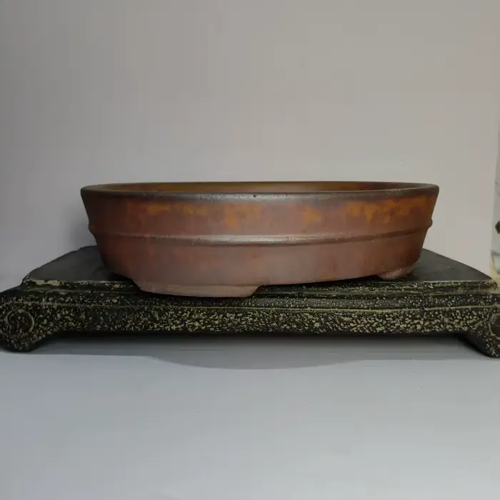 Pot de bonsaï non émaillé Yixing au bois de forme ovale
