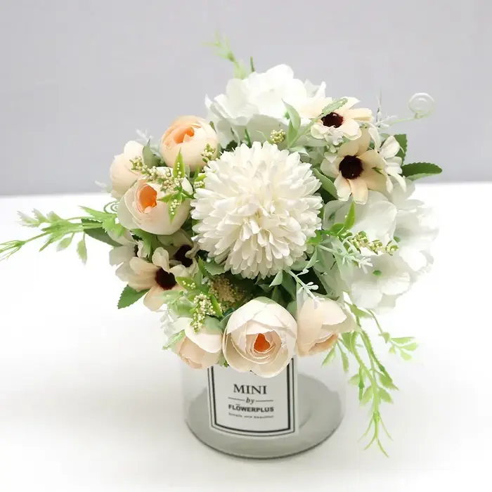 Bouquet de fleurs d'hortensia artificielles à 7 têtes
