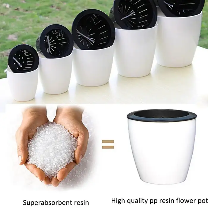 Pot de fleurs en plastique automatique pour la décoration de bureau