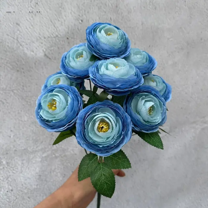 Bouquet de 9 fleurs artificielles de lys et pivoine pour mariage, décoration de fête, œuvre d'art, g