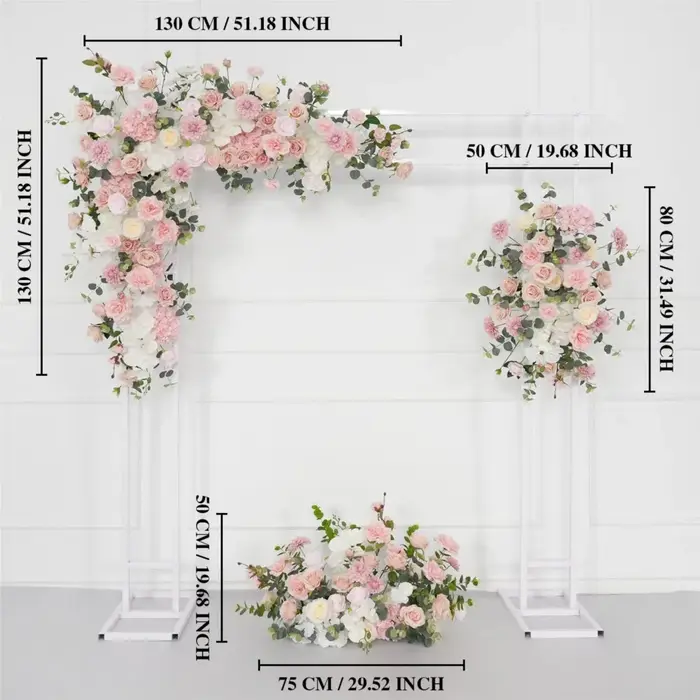 Uflower – fleurs artificielles roses, décor de mariage, arrière-plan de bienvenue, Art Floral suspendu, accessoires de rangée de fleurs, boule de fleurs leader sur la route