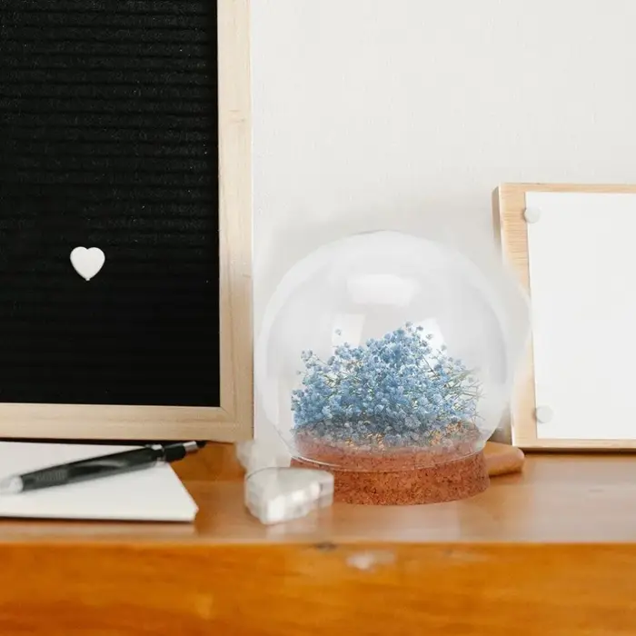 Couvercle en verre transparent pour fleurs fraîches