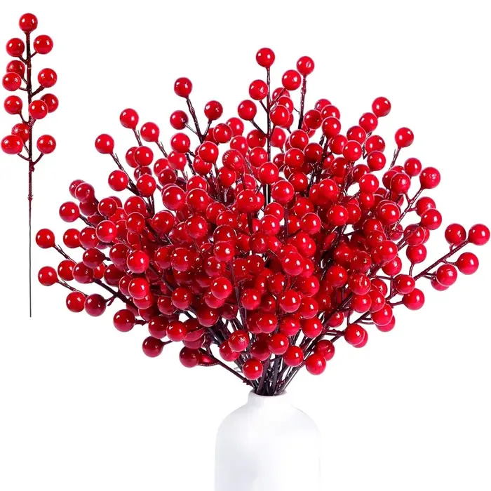 Plante artificielle Houx Petit Fruit Rouge Vente Chaude Nouvel An arbre De Noël Accueil festival fête jardin Décor De Mariage Bricolage cadeau boîte
