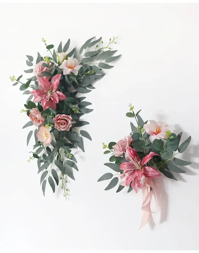 Yannew pays mariage bienvenue signe fleurs guirlande arc artificiel fleur Eucalyptus Swag pour fête cérémonie réception décor