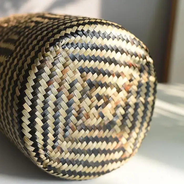 Mir à fleurs en paille tissé à la main, panier de rangement domestique, vase créatif, vase à fleurs séchées, conteneur de plantes vertes pour la décoration intérieure