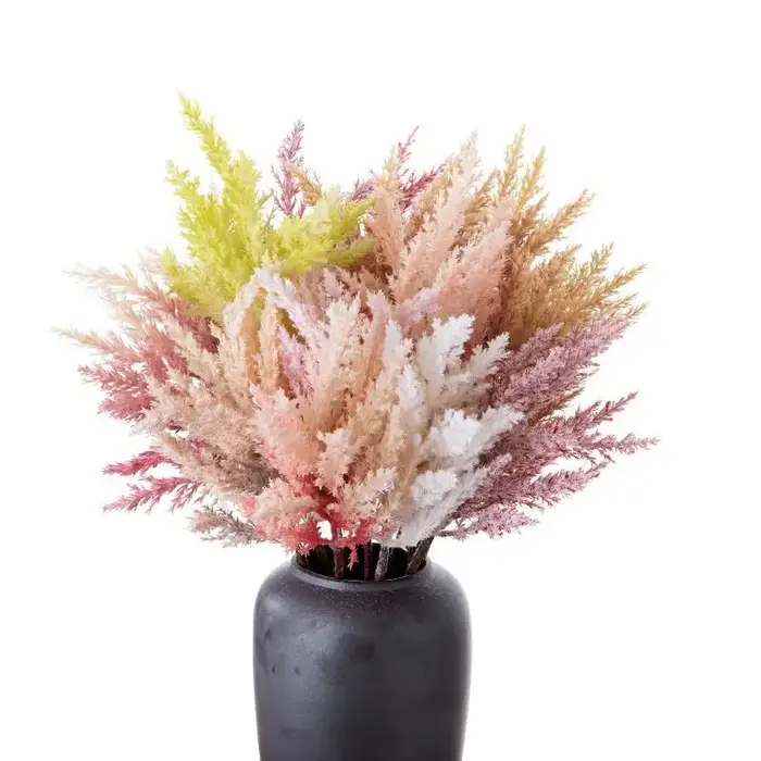 Fleurs artificielles d'astilbe chinensis réalistes de 52,5 cm, plantes vertes simulées pour la décoration de couloirs d'hôtel et d'événements de mariage