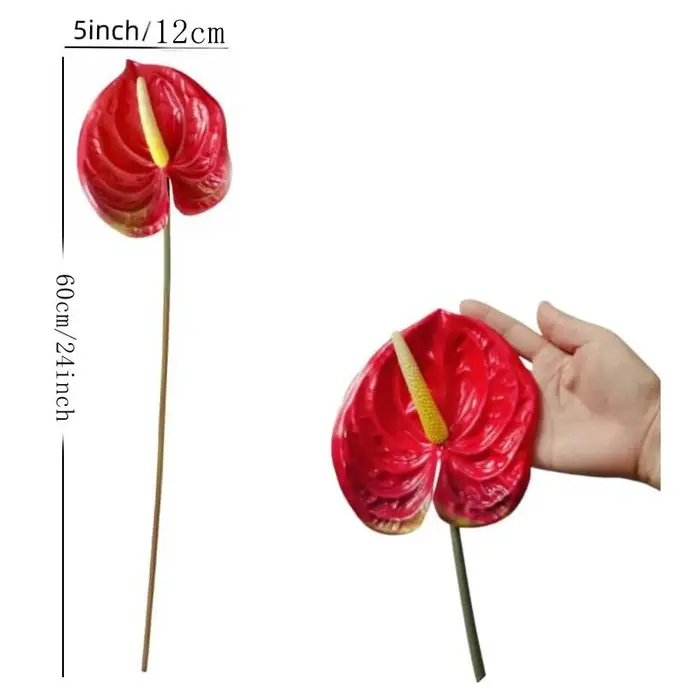 Bouquets de fleurs d'anthurium artificielles en PU