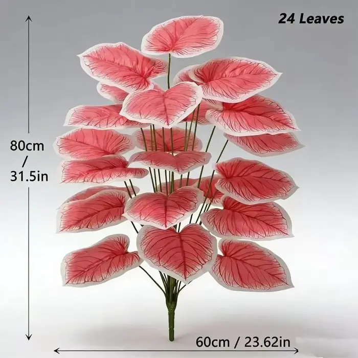 12/18/24 Feuilles de plantes artificielles en soie, multicolores, imitation de feuilles de Colocasia, accessoires photo, aménagement paysager, fausses feuilles de plantes