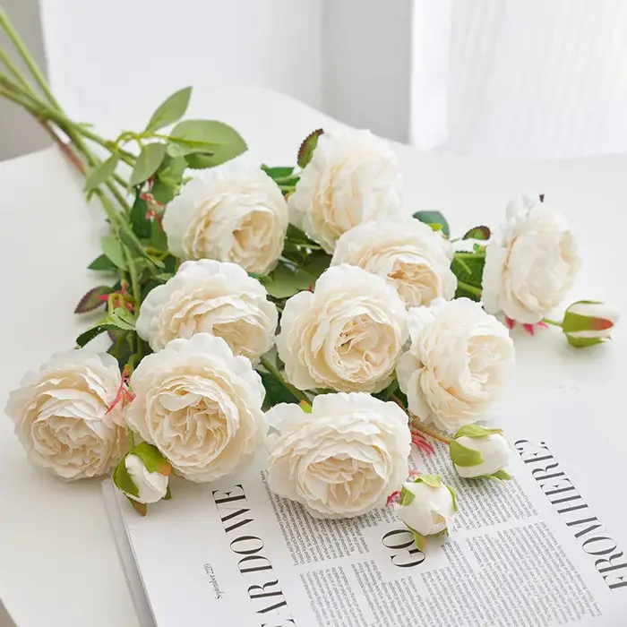InjRose-Bouquet de Fleurs Artificielles Roses