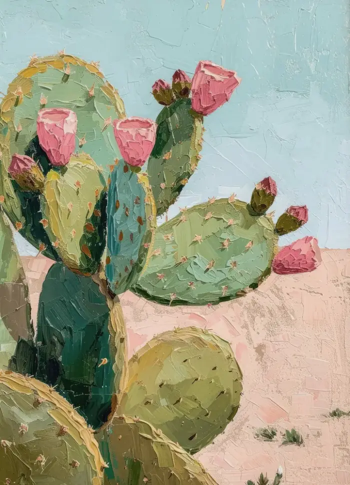 Plage Girly français Summe Cactus palmier tortue de mer coquillages affiche impression mur Art photo