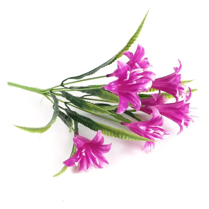 Fleurs artificielles de lys d'intérieur et d'extérieur, pour décoration, plantes en plastique résist