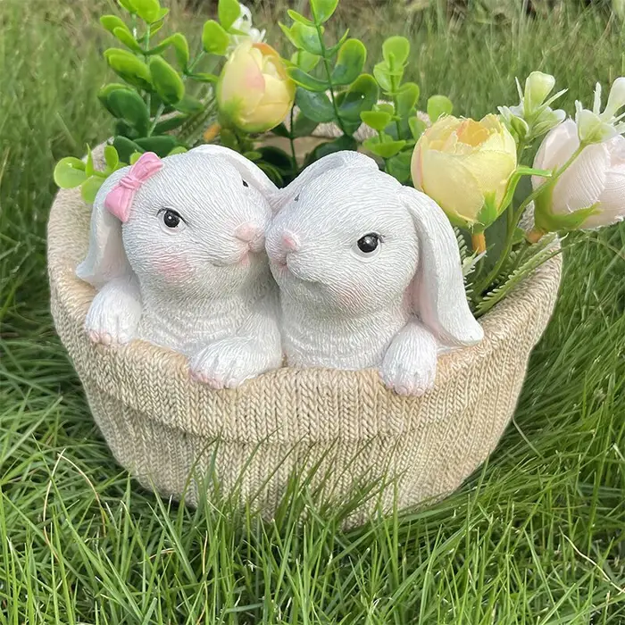 Pot de fleur de lapin de pâques