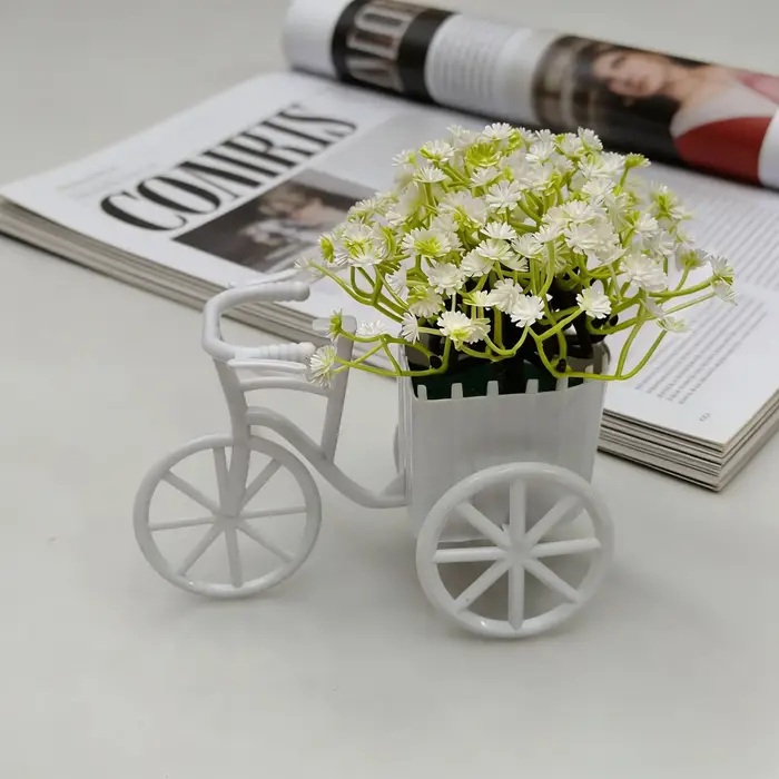 1 pièce Décoration florale artificielle style tricycle, ciel étoilé en maille 26, style campagnard, 