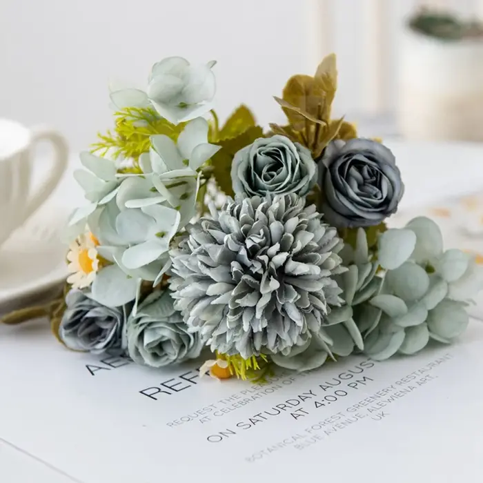 Fleurs Artificielles Camomille Combinées pour Décoration d'Intérieur