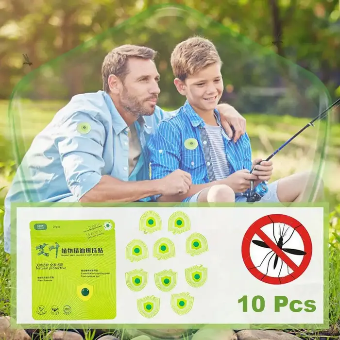 Lot de 10 autocollants anti-moustiques à formule végétale pour l'été