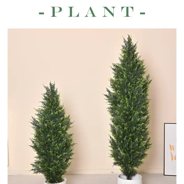 Simulé pin vert et cyprès, plantes de décoration intérieure, aménagement paysager, faux pin et cyprè