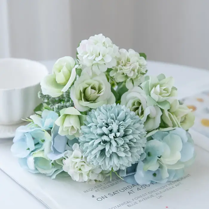 Fleurs artificielles De Mariée Roses Bouquet De Mariage Couronne Plantes Vases Maison Chambre En Plein Air Cour Décoration Accessoires Scrapbooking