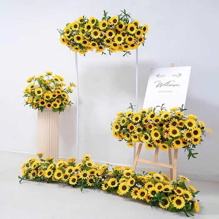 Toile de fond de mariage en tournesol