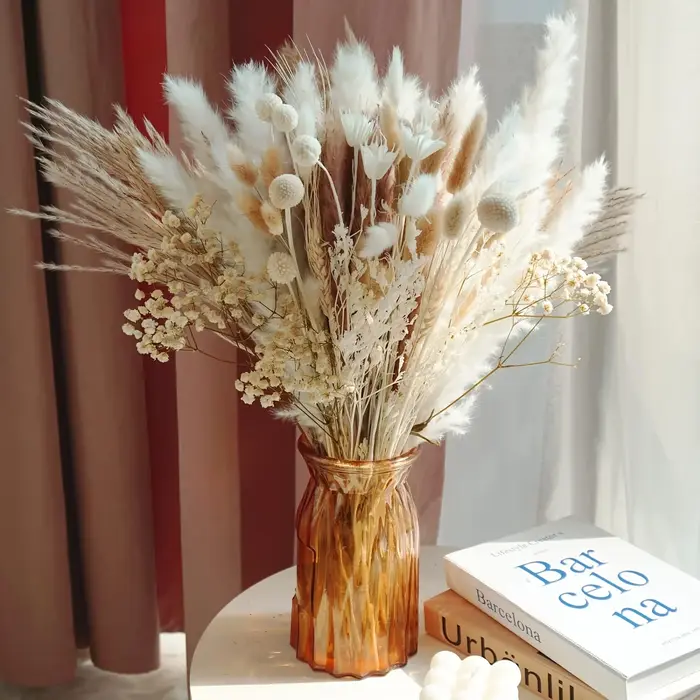 Fleurs séchées naturelles Pampas Gypsophila queue de lapin Bouquet maison salon décor fleur artificielle Pampa décorations de fête de mariage