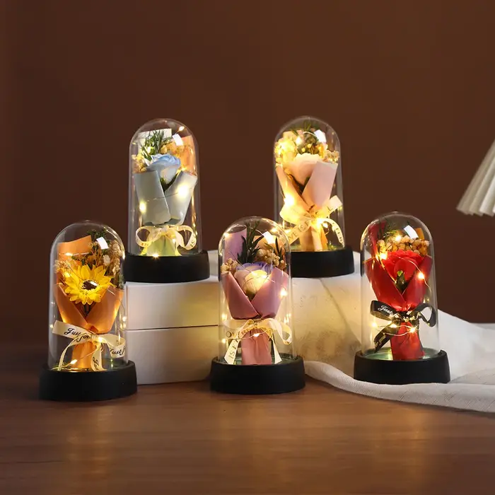 Lumière LED Tournesol avec Couvercle en Acrylique Élégant