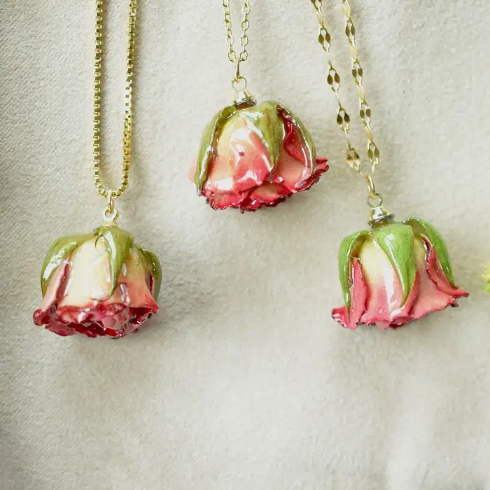Aqumotic fleurs séchées pour pendentif en résine vraies petites Roses pour l'artisanat pour la fabrication de bijoux décodène crème 10 pièces décorations