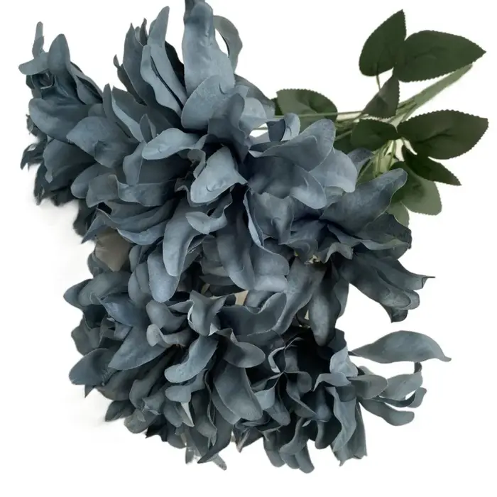 Bouquet de 7 dahlias artificiels en tissu brossé de 45 cm pour arrangement floral DIY