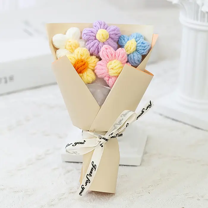 Bouquet de Fleurs Artificielles Tissées à la Main