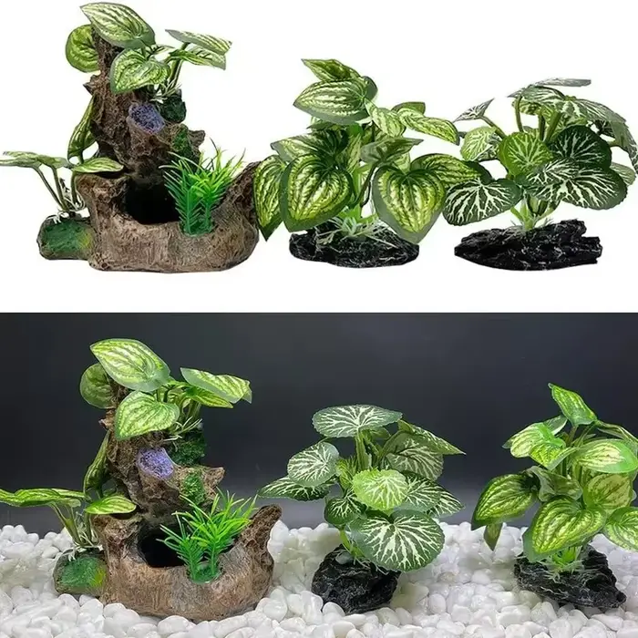 Ornements d'aquarium, plantes artificielles