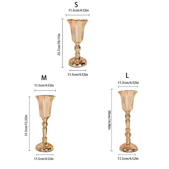 Vase Rétro en Fer Forgé Doré Anti-chute pour Fleurs Artificielles