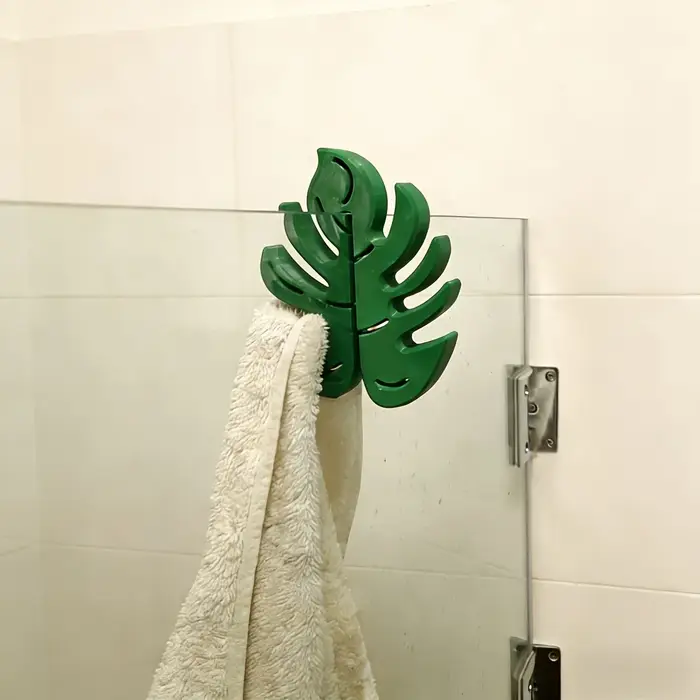 Crochets de salle de bain Monstera vert
