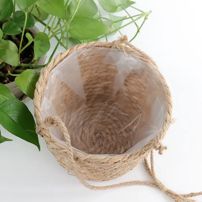Jardinière suspendue en macramé