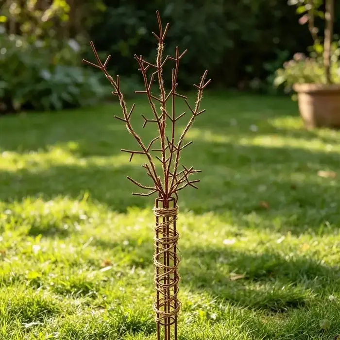Support grimpant en fer pour croissance des fleurs, piquet jardin à branches décoratives 25x70 pour exposition cour,