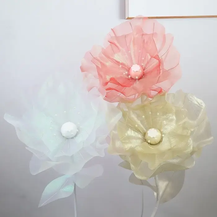 Fleur artificielle en gaze 3D de 50 cm