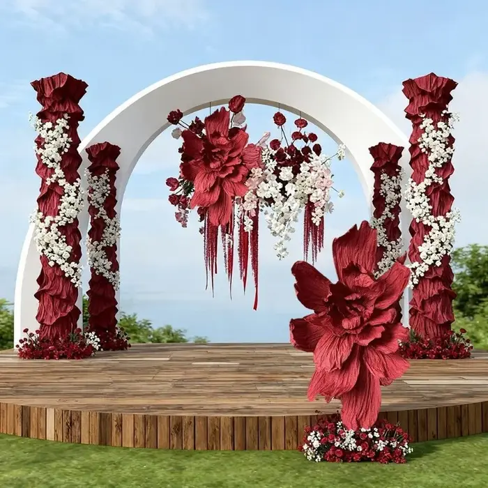 Fleur géante en papier irisée artificielle pour décorations de plafond de mariage