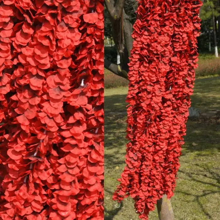 Guirlande de fleurs artificielles glycine pour décoration murale