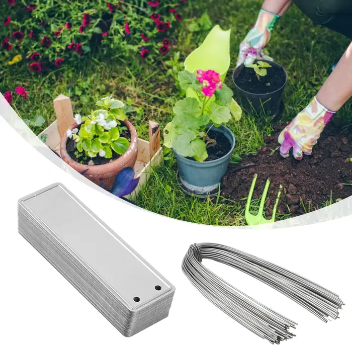 Étiquettes métalliques Double face en aluminium pour plantes